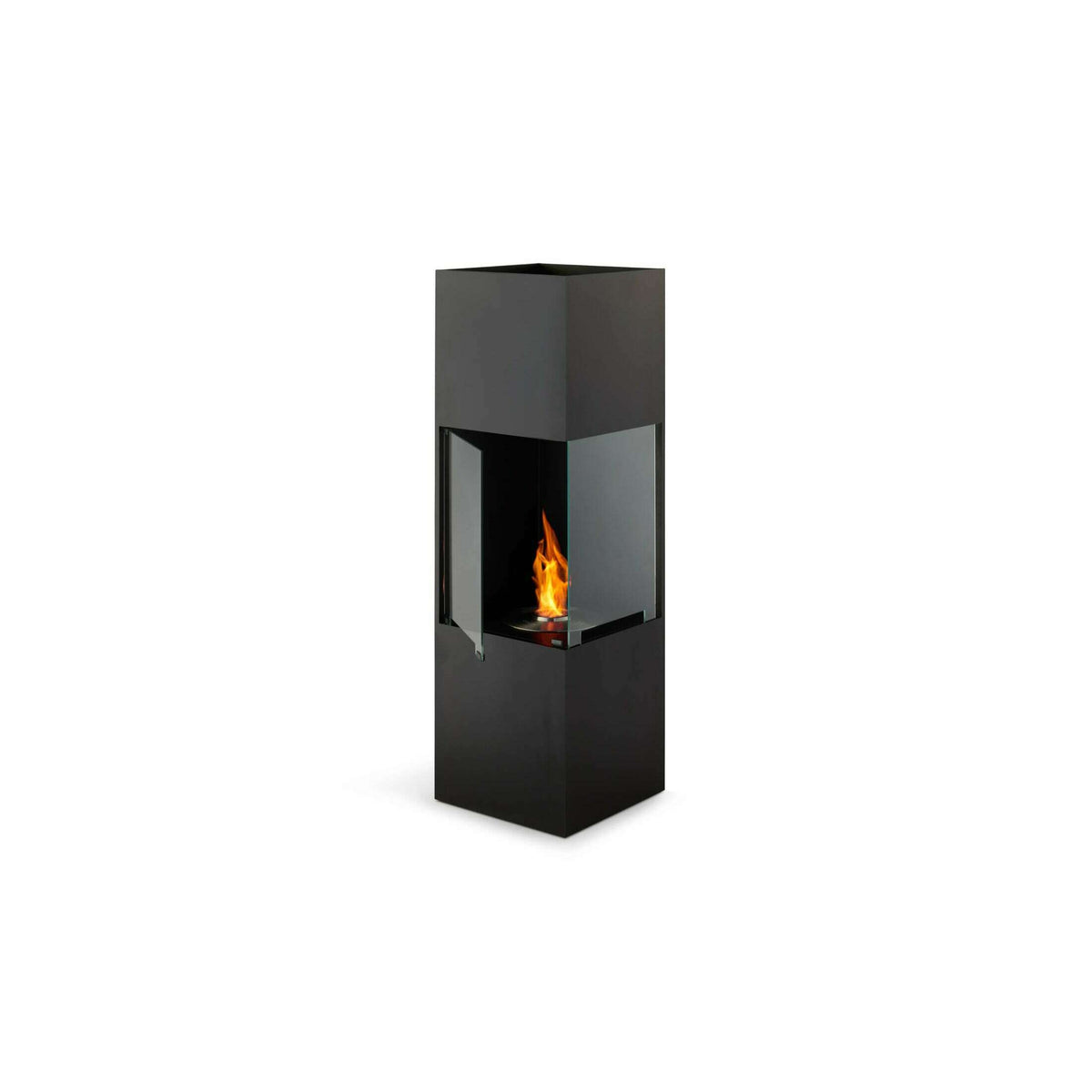 The Bio Lux:EcoSmart Be Designer Bioethanol Fireplace,Black / Stainless Steel