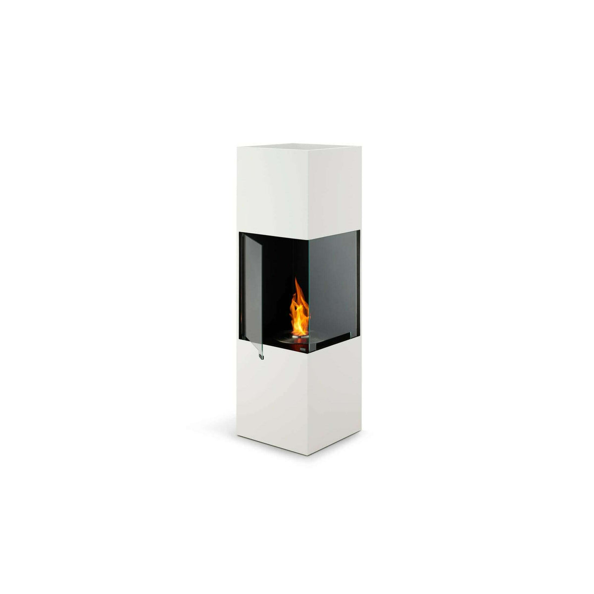 The Bio Lux:EcoSmart Be Designer Bioethanol Fireplace,White / Stainless Steel