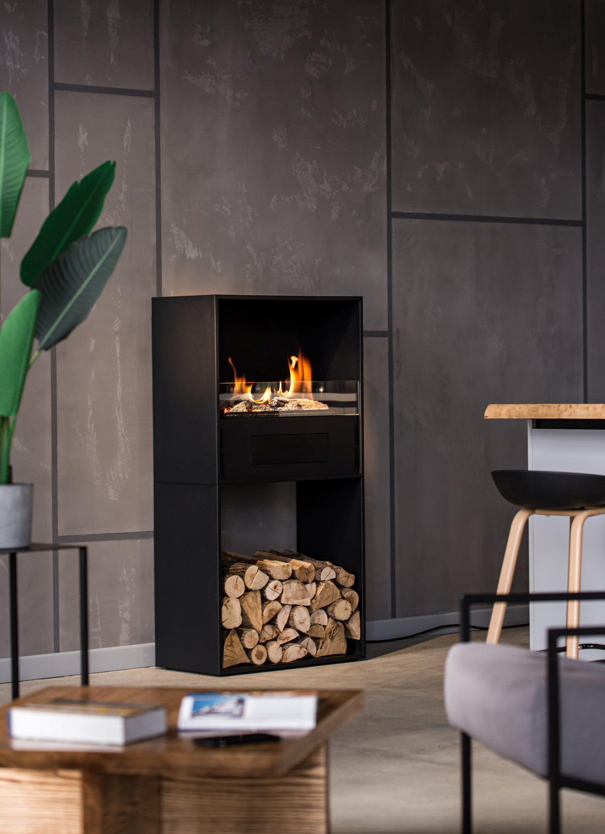 Mosswood Neverdark Bioethanol Fireplace